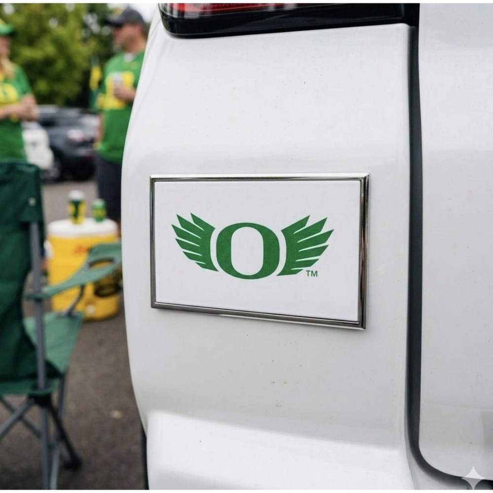 Oregon Ducks Winged O Car Emblem 2.5x4 Adhesive Decal Laptop Sticker Fanatic New